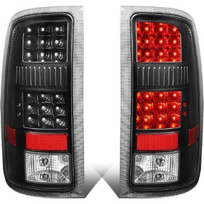 DNA MOTORING TL-GMCSIE07-LED-BK-CL LED Tail Light Assembly Driver & Passenger Side [Compatible with 07-14 GMC Sierra 1500 2500HD 3500HD]