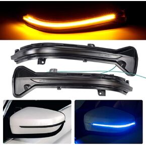 Smoked Lens Dynamic LED Side Mirror Turn Signal Light Indicator For BMW 3 5 6 7 8 Series G11 G12 G14 G15 G16 G20 G30 G38 M5 F90,Left Hand Drive (Blue+Yellow)