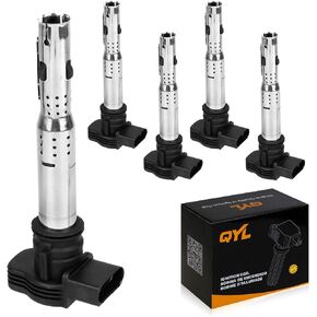 QYL Ignition Coil for L5 2.5 2005 2006 2007 2008 2009 2010 2011 2012 Volkswagen VW Jetta Rabbit Beetle Passat Golf Tiguan GTI Eos CC Coil Pack Set of 5 Replaces UF575