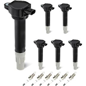 Set of 6 Ignition Coils Pack 6 Iridum Spark Plugs Compatible with 2006-2010 Chrysler 300 Dodge Charger, 2007-2008 Pacifica, 2006-2008 Dodge Magnum, 2007-2011 Nitro Replace UF502