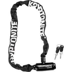 Kryptonite Keeper 585 Bike Chain Lock, 2.7 Feet Long Heavy Duty Anti-Theft Bicycle Chain Lock with Keys for Bike, Motorcycle, Scooter, Bicycle, Door, Gate, Fence,Black
