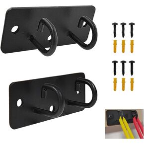 2Pcs Resistance Band Wall Anchors,Space Saving Workout Wall Mount Clip,Ceiling Mounted Hook Exercise Station for Body Weight Straps,Strength Training,Yoga,Home Gym,Physical Therapy