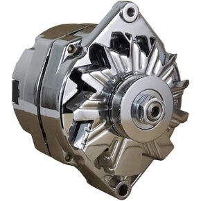 RAREELECTRICAL New Chrome Chevy Alternator Compatible With 110 Amp 3-Wire Or 1-One Wire Setup 65-85 Self Exciting By Part Number 7127CH
