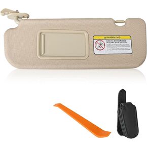 Right Passenger Side Sun Visor Compatible with 2011 2012 2013 2014 2015 Hyundai Elantra with Sunglasses Holders for Car Sun Visor 852103X000TX Without Light (Beige)