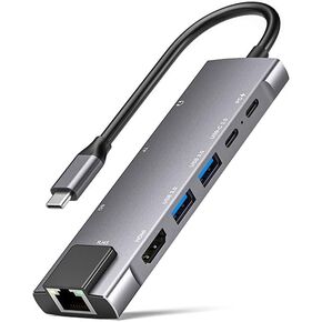 USB C Hub Mulitiport Adapter, 9-in-1 Hub with 1Gbps Ethernet,4K@30Hz HDMI,100W Power Delivery, 2 USB 3.0,SD/TF Card Slots,3.5mm Jack,USB-C3.0 Data, for MacBook Pro/Air iPad Pro M1/M2,Surface,XPS