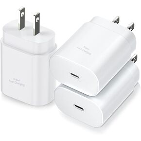 USB C Wall Charger Adapter, Costyle 3 Pack PD 25W Super Fast Charger Type C Charging Block for Samsung Galaxy S24/S23/S22/S21/S20 Ultra/Plus/S20FE/S10/A13/A53/A71/Note 20 Ultra/10,Pixel 7/6A-Black