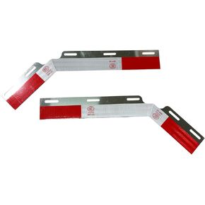 2PCS Mud Flap Angled Aluminum Reflector Strips Hanger Conspicuity Reflector Plate for Semi Trucks Trailer