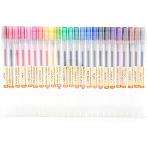 Gel Pens 12 Colors, Ball Fine Point, 0.5 mm Ink Note Taking Pens for Japanese Korean Office School Stationery Supplies (Assorted, 12-Count)