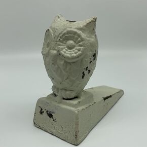 قطعتان من سدادات الأبواب المصنوعة من الحديد الزهر، سدادات باب على شكل فراشة مزخرفة بالأرضيات اللطيفة، مجموعة عتيقة من المزرعة، إسفين إيقاف الباب عالي التحمل مثالي لغرفة النوم والحمام والأبواب الخارجية - أبيض