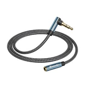 3.5mm Headphone Extension Cable 6FT Right Angle 3.5mm Male to Female Stereo Audio Extension Cable/90 Degree Right Angle Aux Cable for Smartphones, Tablets, Media Players