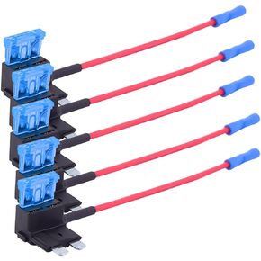 5PCS 12V Car Add-a-Circuit Fuse TAP Adapter, Mini Automotive ATM APM Blade Fuse Holder, Vehicle Repair Accessories Universal for SUV, Truck, RV, Motorcycle, Boat, Marine and More