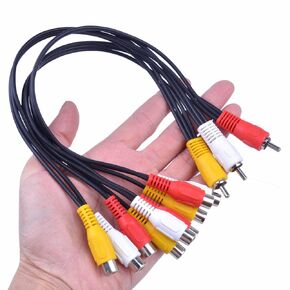 BronaGrand 3 RCA Male Jack to 9 RCA Female Plug Splitter Audio Video Av Adapter Cable 12inch