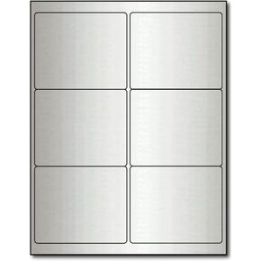 4" x 3 1/3" Silver Foil Labels for Laser Printers - 60 Labels
