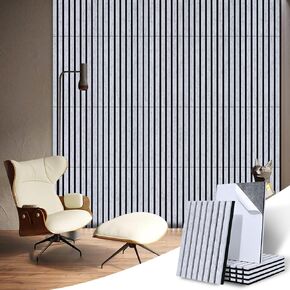4 Pack Double Layered Self-Adhesive Acoustic Panels, 12"X 23.6"X 0.9" Soundproof Wall Panels, High-Density Decor Sound Absorbing Panel, Acoustic Treatment for Studio, Home, Office（Dark Drey)