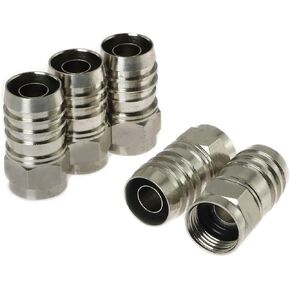 E-outstanding Coaxial Crimp Type Fitting 5PCS F-Type Crimp On Connector Plug for RG6 Coax Coaxial Cable Includes Seal Ring