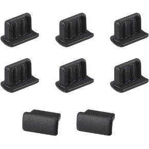 uxcell 10pcs Silicone Mini USB Cap Port Cover Anti Dust Protector 7mmx2mm Black((did Not Fit USB)