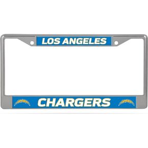 Rico Industries NFL Los Angeles Chargers 12" x 6" Silver Chrome Frame W' Decal Insert Car/Truck/SUV Auto Accessory