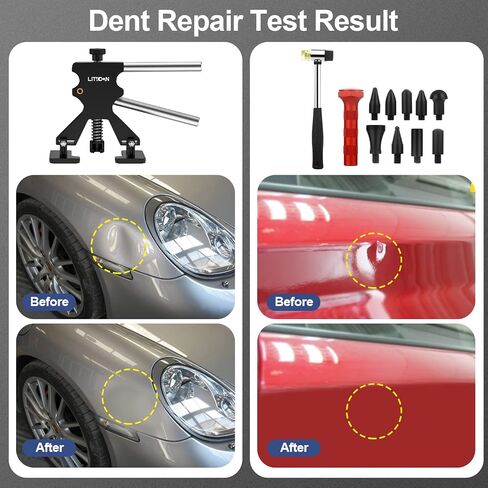 Car Dent Puller 66Pcs Dent Puller Kit for Paintless Dent Repair, Dent Removal Kit with Adjustable Lifter Puller, Glue Gun, T-bar Puller, Bridge Puller for Large & Small Car Dent Removal in Saudi Arabia