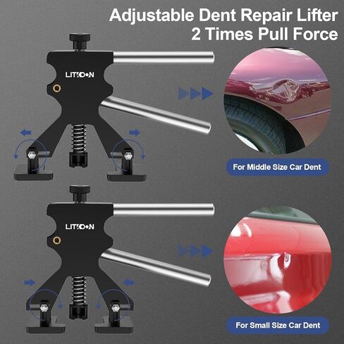 Car Dent Puller 66Pcs Dent Puller Kit for Paintless Dent Repair, Dent Removal Kit with Adjustable Lifter Puller, Glue Gun, T-bar Puller, Bridge Puller for Large & Small Car Dent Removal in Saudi Arabia
