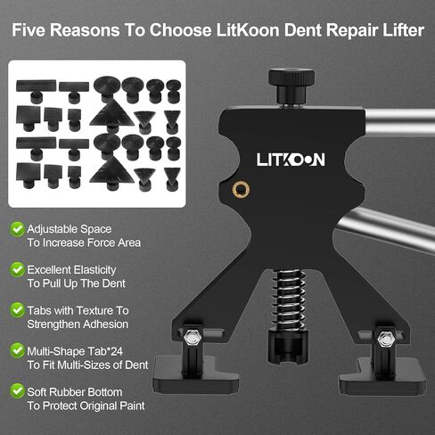 Car Dent Puller 66Pcs Dent Puller Kit for Paintless Dent Repair, Dent Removal Kit with Adjustable Lifter Puller, Glue Gun, T-bar Puller, Bridge Puller for Large & Small Car Dent Removal in Saudi Arabia