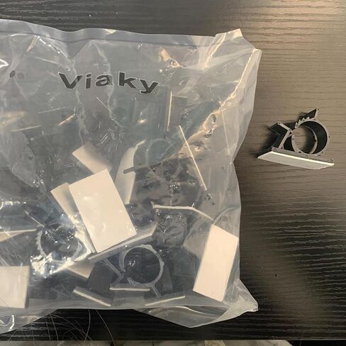 Viaky 30 Pieces White Cable Clips Viaky Adjustable Self-Adhesive Nylon Wire Clips Cable Management Drop Wire Holder in Kuwait