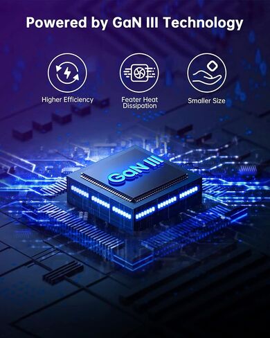 شاحن حائط جان 120 وات، شاحن محمول 3 منافذ، شاحن USB C صغير الحجم، محول كمبيوتر محمول سريع لأجهزة MacBook Pro/Dell/iPhone 15 Pro مع كابلين in Kuwait