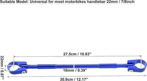 X AUTOHAUX Universal 22mm Aluminum Alloy Motorcycle Balance Bar Crossbar Handlebar Motorbike Reinforce Lever Accessories Black in Saudi Arabia