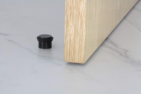 EVI | Adhesive Doorstop | 1.1'' X 0.8'' | Natural Silicone Black Rubber | Black Lacquered Stainless Steel Finish | Great Adherence | 100% Functional | Mod I-163 in Saudi Arabia