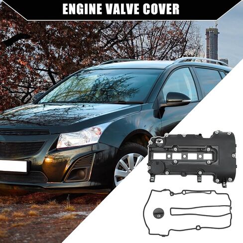 No.55573746/25198498/25198874 / طقم غطاء صمام المحرك مع الحشايا والمسامير لسيارة Chevy Cruze 1.4L 2011-2015 لسيارة Cadillac ELR 2014-2016 / استبدال صمام PCV / متين / مجموعة واحدة / أسود in Kuwait