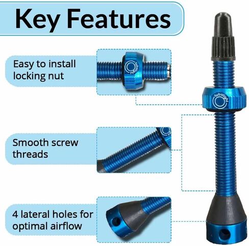 Presta Tubeless Valve Stems 50mm | Green Tubeless Presta Valve Stem for Bicycles and Motorcycles | High-Grade Brass with 4-Hole Design in Kuwait