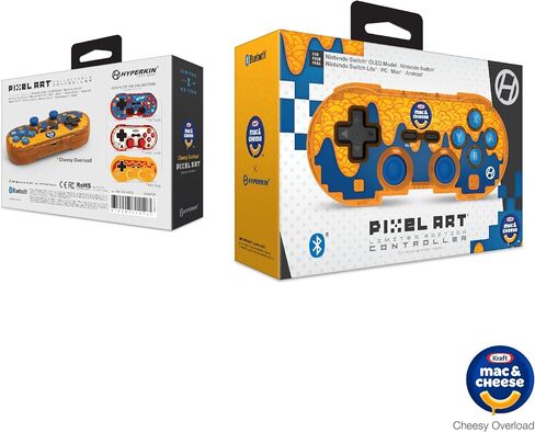 وحدة التحكم بتقنية البلوتوث الرسمية من Hyperkin Limited Edition Mac & Cheese Pixel Art - مرخصة رسميًا - لجهاز Nintendo Switch®، والكمبيوتر الشخصي، وMac®، وAndroid®، وiOS® (Cheesy Overload) in Saudi Arabia