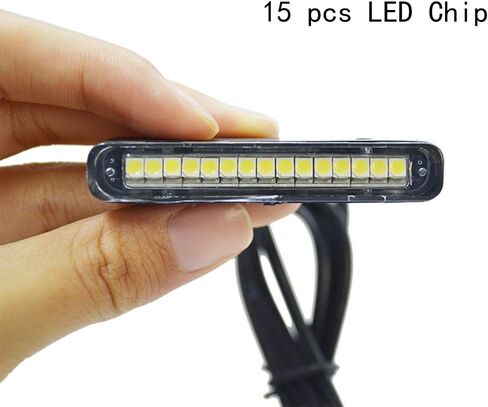 1 × ضوء لوحة ترخيص الدراجة النارية، مصباح LED فائق السطوع 15 مصباح LED مضاد للماء لضوء لوحة ترخيص الدراجة النارية، ضوء احتياطي، ضوء خلفي in Kuwait