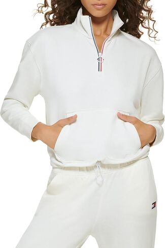 Tommy Hilfiger Women's Bungee Hem Quarter Zip Pullover in Saudi Arabia