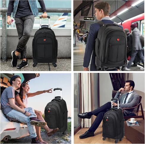 Flagship Version Driver4 Rolling Backpack - 17.3" Wheeled Travel Laptop Bag, 22 * 14 * 9" Backpack with Wheels, 17.3" Laptop Compartment, Carry on Backpack with Tuckaway Shoulder Straps in Kuwait