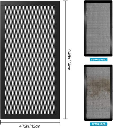 PAPOLGO 120 x 240mm Dust Filter Computer Case PC Fan Magnetic Frame Dust Filter Fine PVC Fan Dust Mesh Filter, 2-Pack in Saudi Arabia