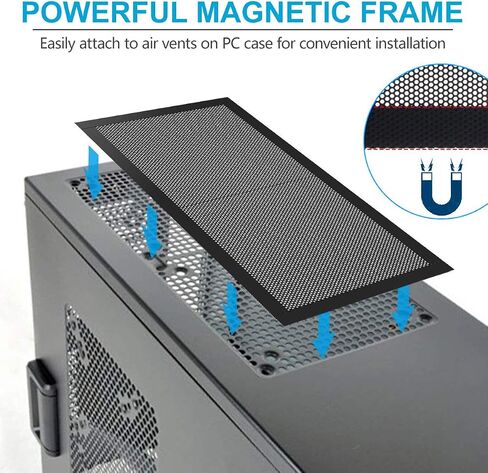 PAPOLGO 120 x 240mm Dust Filter Computer Case PC Fan Magnetic Frame Dust Filter Fine PVC Fan Dust Mesh Filter, 2-Pack in Saudi Arabia
