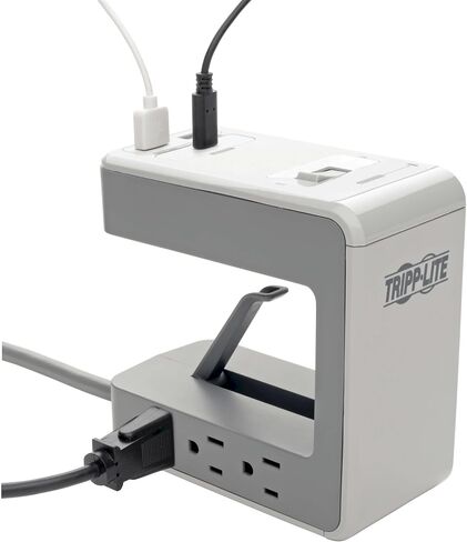 تريب لايت 6 منافذ حماية من زيادة التيار، شريط طاقة، حامل بطول 6 أقدام، 2100 جول، USB مزدوج وتأمين (TLP606DMUSB) in Saudi Arabia