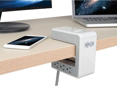 تريب لايت 6 منافذ حماية من زيادة التيار، شريط طاقة، حامل بطول 6 أقدام، 2100 جول، USB مزدوج وتأمين (TLP606DMUSB) in Saudi Arabia