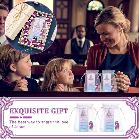Barydat 75 Sets Mini Jesus Figurines Easter Jesus Toys Include 75 Little Jesus Figures 75 Prayer Cards 75 Organza Bags Religious Party Favors Gifts for Church Hide Sunday School Baptism(Multicolor) in Kuwait