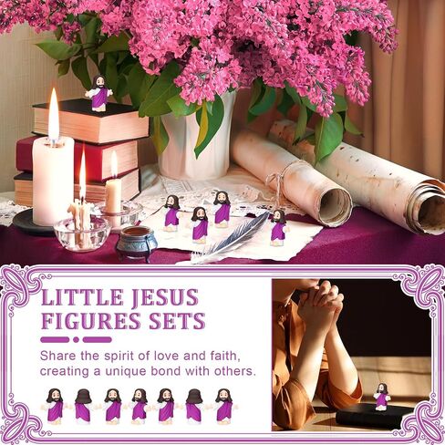 Barydat 75 Sets Mini Jesus Figurines Easter Jesus Toys Include 75 Little Jesus Figures 75 Prayer Cards 75 Organza Bags Religious Party Favors Gifts for Church Hide Sunday School Baptism(Multicolor) in Kuwait