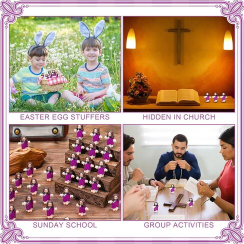 Barydat 75 Sets Mini Jesus Figurines Easter Jesus Toys Include 75 Little Jesus Figures 75 Prayer Cards 75 Organza Bags Religious Party Favors Gifts for Church Hide Sunday School Baptism(Multicolor) in Kuwait