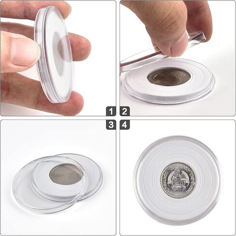 حاملات لوازم مجموعة العملات المعدنية من FULLCASE لهواة الجمع، 84 قطعة كبسولات عملات معدنية مقاس 46 مم مع حشية إسفنجية وصندوق منظم تخزين بلاستيكي، 6 مقاسات (20/25/27/30/38/46 مم) حقيبة تجميع، صندوق فقط in Kuwait