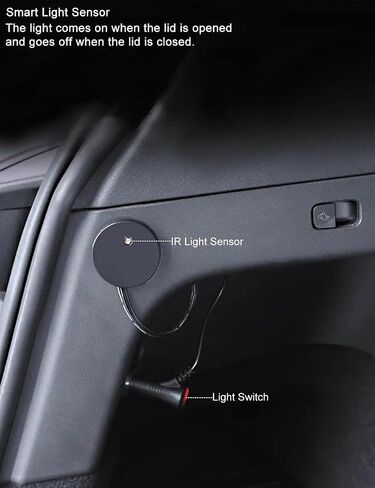 لشريط إضاءة داخلي LED لصندوق السيارة الخلفي من Tesla Model Y مع مستشعر إضاءة ذكي، إضاءة محيطة مقاومة للماء من طراز Tesla Model Y، ملحقات Tesla Model Y 2024 in Saudi Arabia