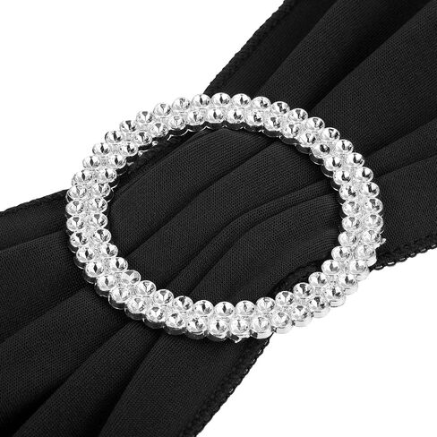 PATIKIL 14 "x 5" أقواس كرسي قابلة للتمدد، 25 حزمة من الأوشحة المرنة للكراسي مع مشبك منزلق لتزيين مأدبة الزفاف، بني فاتح in Saudi Arabia