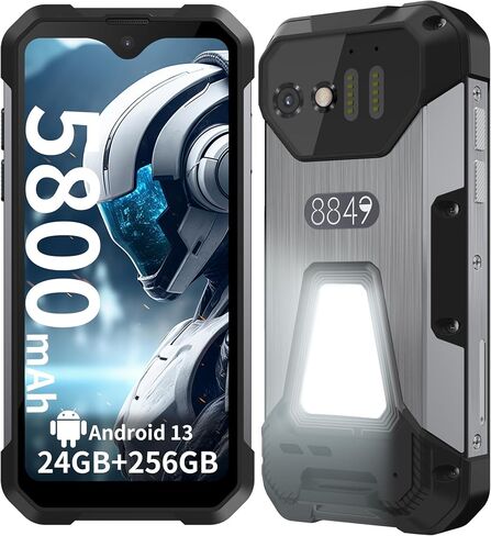هاتف Tank Mini المتين، هاتف ذكي متين صغير الحجم 4G خارجي مقاس 4.3 بوصة مع مكتشف نطاق، ذاكرة وصول عشوائي 24 جيجابايت + ذاكرة تخزين داخلية 256 جيجابايت، هواتف محمولة مقاومة للماء تعمل بنظام Android 13، كاميرا 100 ميجابكسل + 32 ميجابكسل، 5800 مللي أمبير في ا in Kuwait