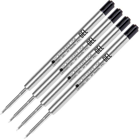 Lanier Combo Pack - 4 Pack - Monteverde® Capless Ceramic Gel™ P41 Ink Refill Compatible with Most Parker® Style Ballpoint Pens - Black (Extra Fine 0.5mm) in Saudi Arabia