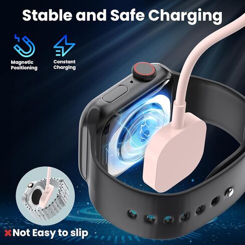 شاحن ساعة أبل 6 في 1، سلك شحن مغناطيسي 10أقدام لسلسلة iWatch SE/9/8/7/6/5، كابل شحن متعدد USB C/A إلى Lightning/Type C لهاتف iPhone 15/14/13/12/11/ برو/ماكس/جالاكسي/هواوي/بكسل in Kuwait