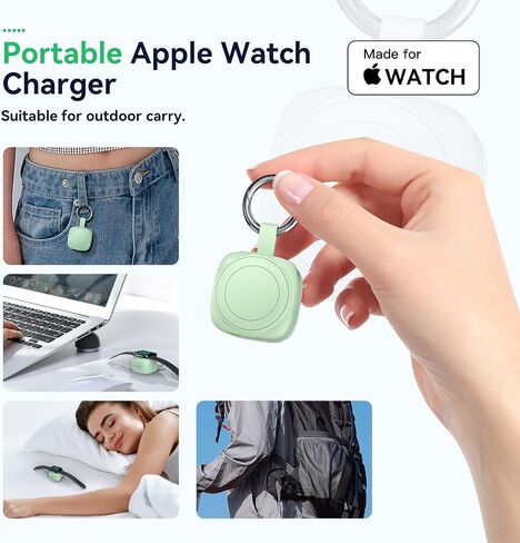 Portable Charger for Apple Watch,Wireless iWatch Charger 1200mAh [Apple MFi Certified] Magnetic Power Bank Travel Keychain for Apple Watch Series 9/8/7/6/5/4/3/2/SE/Ultra/UItra 2 Classic Black in Saudi Arabia