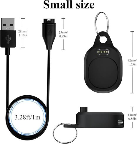 شاحن لساعة جارمين مع محول حامل 90 درجة (النوع C ومنفذ صغير) و10 قابس غبار، كابل شحن 3.3 قدم لـ Fenix ​​7/6/5، venu 2/sq، Instinct 2، Forerunner 945/255/245، Vivoactive 4 /3 in Kuwait