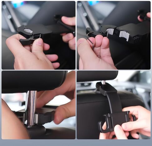 Car Seat Headrest Hook - Foldable, Bendable, and Secure Car Seat Back Hooks for Purses and Bags, Adjustable Car Back Seat Organizer, Car Accessories for Ford/Chevrolet/Toyota, 1 Pack in Saudi Arabia